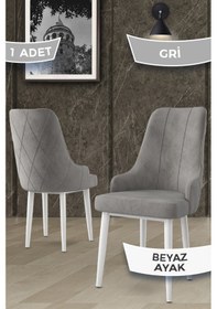 Resim Canisa Trex Serisi 1.sınıf Babyface Kumaş Beyaz Metal Ayak 4 Adet Gri Sandalye Sandalye Gri Ayakları Beyaz 