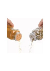 Resim Digithome Etiketli 12 Li Bambu Kapaklı Cam Kare Baharatlık Seti Thn86125 C- 1-1-18 Şeffaf 