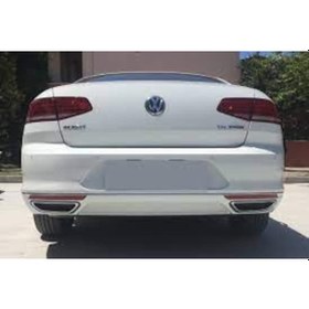 Resim Vw Passat B8 Egzoz Çıkısı 2 Prç Paslanmaz Krom 