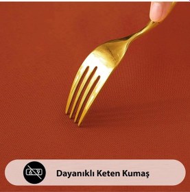 Resim Sıvı Geçirmez Dertsiz Masa Örtüsü Kiremit 13 Parça 