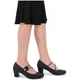 Resim Kiko Kids Aisha Günlük Kız Çocuk 4 Cm Topuklu Abiye Ayakkabı Siyah Siyah 