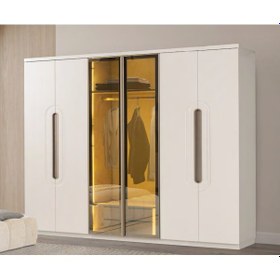 Resim Hale Mdf 6 Kapaklı Gardırop Dolap Beyaz Kurulum Dahil 