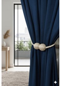 Resim Mıknatıslı Perde Bağlama Aparat Aksesuarı Braçol Krem 