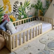 Resim Loolpi Home Montessori Ahşap Unisex Bebek ve Çocuk Karyolası 