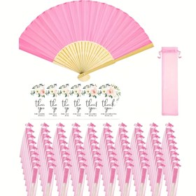 Resim 3/15/30 adet/set, Pembe Düğün Kağıt Yelpaze Seti, Teşekkür Etiketli ve Tül Çantalı Katlanır Bayan Yelpazeleri, Nedime Hediyeleri, Gelin Dans Aksesuarları, Düğün Süslemeleri için Uygun, Parti Aksesuarları, Bekarlığa Veda Partisi Fotoğraf Aksesuarları, Mükemmel Düğün İkramlar, Toplantılar ve Etkinlikler İçin İdeal, Harika Yazlık Hediye 
