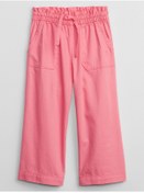 Resim GAP Kız Bebek Pembe Wide Leg Twill Pull-on Washwell™ Pantolon 