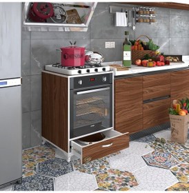 Resim Kenzlife Ankastre Modülü Kabini Azot Cvz Fırın Ocak Dolabı Çekmeceli Ayaklı Sabit Tabla 