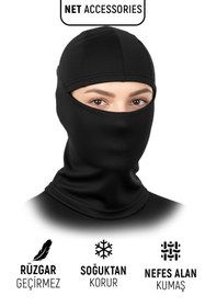 Resim Marka Siyah Termal Yüz Kar Maskesi Rüzgar Geçirmez Kışlık Unisex 