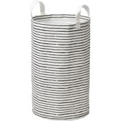 Resim IKEA 60 Litre Çamaşır Torbası,sepeti Meridyendukkan Beyaz-Siyah Katlanabilir Sepet 