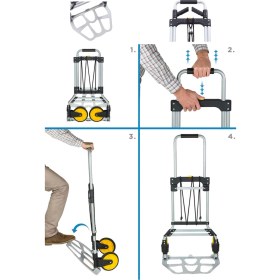 Resim Deko Turkey Xl Büyük Boy Katlanır El Arabası: 150KG Kapasite, 360° Döner Kol, Kaymaz Tekerlekler 