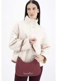 Resim Benetton Kadın Kol Çantası Bnt1690 Bordo Camel 