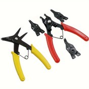 Resim 4 In 1 Çok Fonksiyonlu Snap Halka Pense, 4 Değiştirilebilir Pense Başlığı İle, Snap Pense, Açı Pense, Araba Ve Motor Tamiri İçin, 2 In 1 Çift Amaçlı Snap Pense, İç Ve Dış Snap Pense Bahar Sökme Snap Pense 