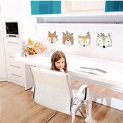 Resim Kreş Çocuk Odası Duvar Sticker Boho Tribal Hint Karikatür Tilki Kedi Duvar Baskılar Çocuklar Için Bebek Odası Dekorasyon Fikri E 