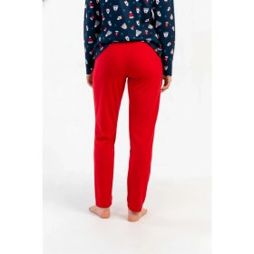 Resim Obje Kız Çocuk Kırmızı Cepli Uzun Pijama Altı 