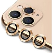 Resim Apple iPhone 12 Pro Max Mercek Lens Kamera Koruyucu Gold 