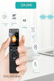 Resim HS-32 Profesyonel Metal Ses Kayıt Cihazı 96GB Çift Hoparlör, Kristal Mikrofon, Gürültü Azaltma, Siyah 