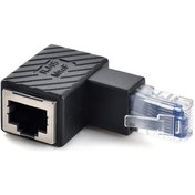 Resim Alfais 5237 Rj45 Erkek To Dişi 90 Derece Cat Internet Ethernet Kablo Uç Çevirici Adaptör 