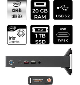 Resim ACER Veriton 2000 i5 1334U 20GB 1TB SSD W11P Mini Masaüstü Bilgisayar & PER4 USB Bellek 