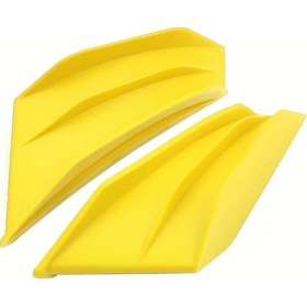Resim Hightower 2 Adet Evrensel Sarı Motosiklet Spoiler Kanatçık Aerodinamik Yan Kanat 