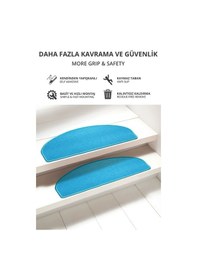 Resim Yarım Ay Bukle Halıdan Ekonomik Basamak Ve Merdiven Paspası - Turkuaz / Adet Olarak Satılır Null 