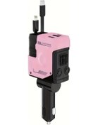 Resim Gaojunshop01 Pembe 66w Hızlı Şarj Cihazı, 4 Portlu Araç Şarj Aleti, İos Ve Android Uyumlu 