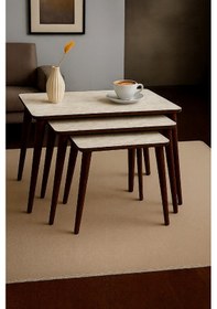 Resim İstanbul Zigon Sehpa Traverten Krem 