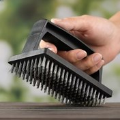 Resim Ergonomik Saplı Paslanmaz Çelik Tel Fırça - Açık Hava Pişirisi İçin Ağır Hizmet Tipi BBQ Izgara Temizleyici, Detaylı Temizlik İçin Dayanıklı Metal Kıllar, BBQ Temizleme Fırçası, Şık Metalik Bitiş, Dayanıklı Metal Kıllar 