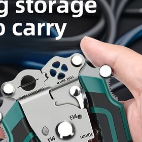 Resim 18'li Elektrikçi Çok Amaçlı Aleti: Katlanabilir Tel Sıyırıcı ve Kanca Kesici, Hızlı Sıyırma & Kesme, Tornavida & Anahtar - Krom Vanadyum Çelik, DIY, Ev & İnşaat Projeleri İçin İdeal 
