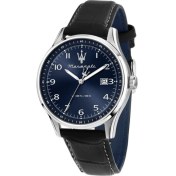 Resim Maserati R8851124003 Deri Kordon 10 Atm Suya Dayanıklı Siyah Renk Erkek Kol Saati 