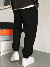 Resim New York 199x Eşofman Altı Jogger - Siyah Baskılı Lastik Paça Yüksek Bel Siyah 