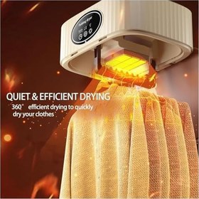 Resim Portatif Çamaşır Kurutma Makinesi, Çift Modlu Hızlı Kıyafet Kurutma, Geniş Hazneli Kurutma Torbası, Zamanlayıcılı Kapanma, Ev Ofis Seyahat İçin Katlanabilir Elektrikli Kurutma Makinesi, Bej 