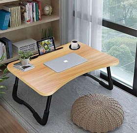 Resim Yatak Koltuk Üstü Katlanabilir Portatif Laptop Keyif Sehpası HBH-SİYAHBAMBU 