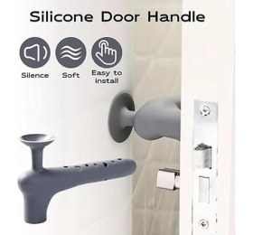 Resim Kapı Kolu Kılıfı – Gürültü Azaltıcı Stoper, Çizik ve Darbe Koruyucu, Antistatik, Kaymaz Yüzeyli, Kolay Takılabilir Vantuzlu Kapı Koruma Kılıfı 