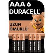 Resim Alkalin 6'lı AAA İnce Kalem Pil Duracell