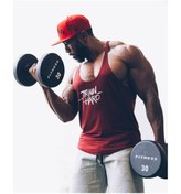 Resim Ghedto Train Hard Fitness Gym Tank Top Sporcu Atleti [bordo] 