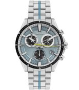 Resim Quantum PWG1108.300 Quartz Kronograflı Çelik Gri Açık Mavi Kadran 46 mm Erkek Kol Saati 
