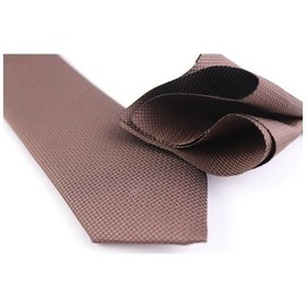 Resim Demfashion Özel Desenli Kravat Mendil Seti - Kahverengi (533049499) Kahverengi 