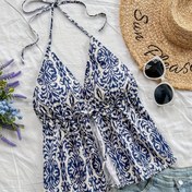 Resim Kadınlar İçin Moda Baskılı Yaka Üst 