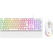 Resim Rampage Km-rx7 Fortuna V2 Gökkuşağı Aydınlatmalı Usb Beyaz Combo Q Gaming Klavye + 12800 Dpi Mouse Lazer 