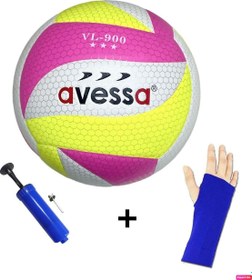 Resim Avessa Vl-900 Yumuşak Soft Doku Voleybol Topu Kaymaz Yüzey Yapıştırma 280 Gr Maç Topu + Pompa + Kolluk 