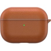 Resim Nezih Case Apple Airpods Pro Uyumlu Leather Design Darbe Önleyici Orijinal Deri Kılıf - Kahverengi 