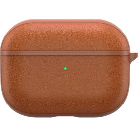 Resim Nezih Case Apple Airpods Pro Uyumlu Leather Design Darbe Önleyici Orijinal Deri Kılıf - Kahverengi 