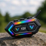 Resim FaroxTech Y20 Akıllı Motosiklet Bluetooth Intercom | Renkli LED Ekranlı, Gürültü Önleyici, Uzun Menzil 