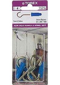 Resim Açık Kanca 21X80 + Grapex Dübel M8 - Torex 