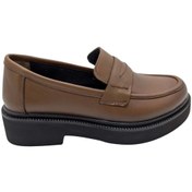 Resim ÇİĞDEM KUNDURA Tabya - 1010 | Kadın Hakiki Deri Ortopedik Kalın Taban Oxford Ayakkabı 