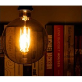 Resim Edison 2'li G95 4 Watt Sarı 250 Lümen Filament Tip Rustik LED Ampul 