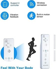 Resim WII Denetleyicisi için Kablosuz Kumanda Değiştirme, GLOWANT 2'li Paket Wii Uzaktan Kumanda Wii/Wii U Konsol ile Uyumlu, Bilek Kayışı ve Silikon Kılıf 