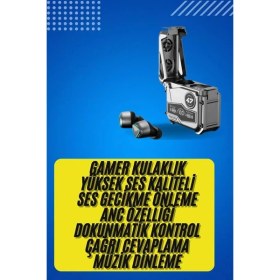 Resim Bluetooth Kulaklık Dokunmatik Kontrol Tws Kablosuz Kulaklık Hi-Fi Stereo 