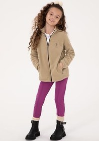 Resim U.S. Polo Assn. Kız Çocuk Açık Haki Hırka (Örme) 50317875-VR183 