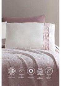 Resim Elart Giza Battaniye Seti Tek Kişilik 4 Parça Gülkurusu Gülkurusu 